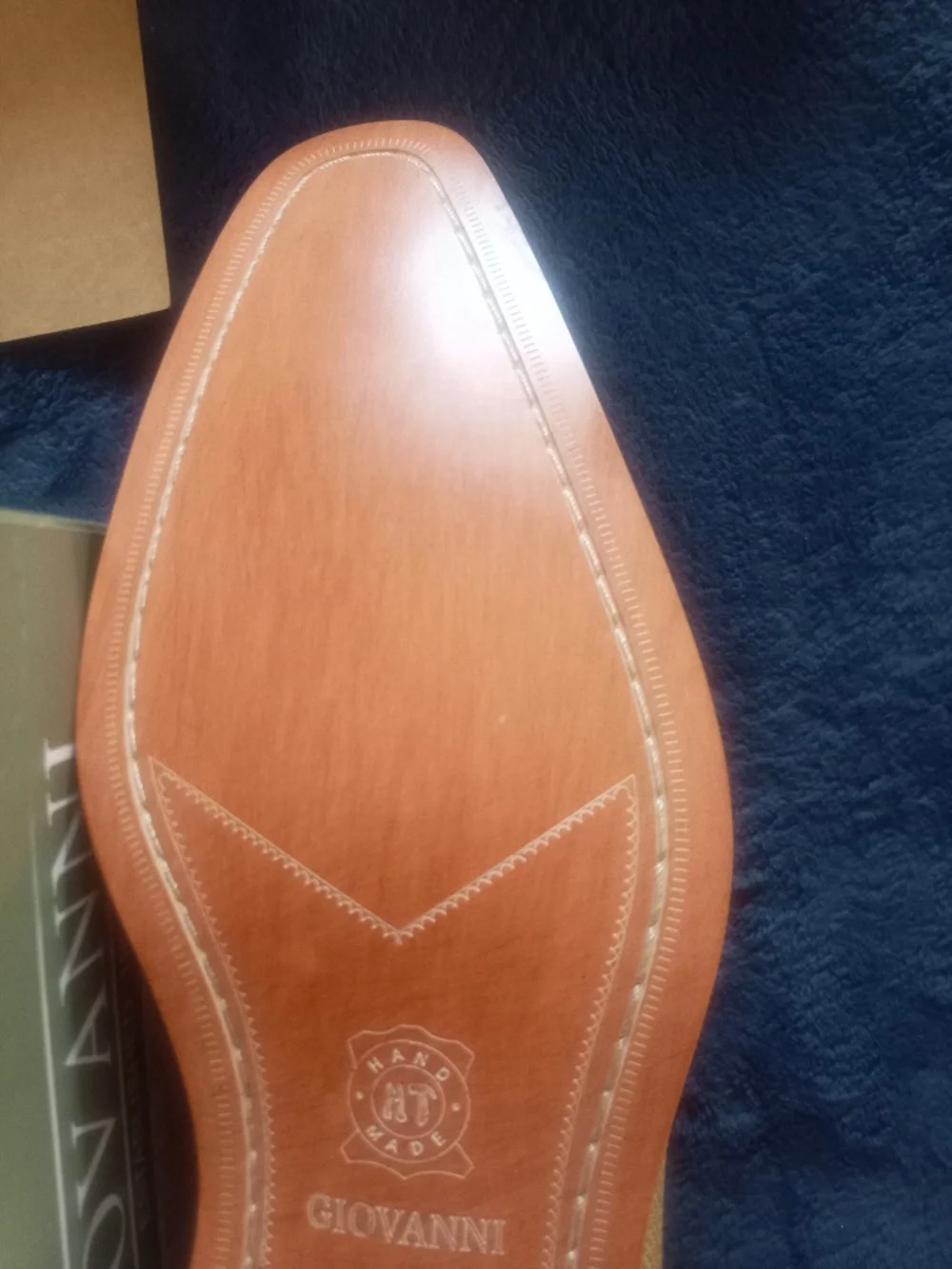 Beautiful Giovanni Men Derby Shoes Tan Leather, New in Box, Size 10